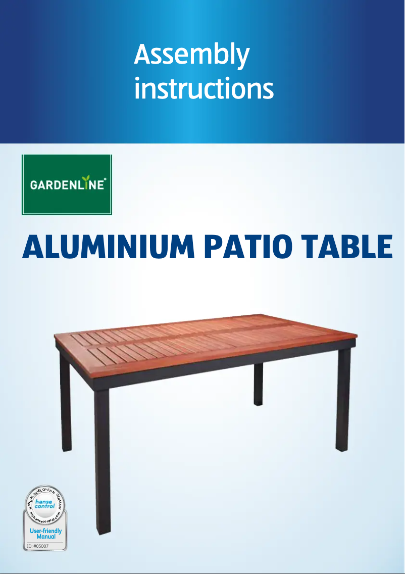 Page 1 of the manual User Manual Gardenline SH-AGTb-1