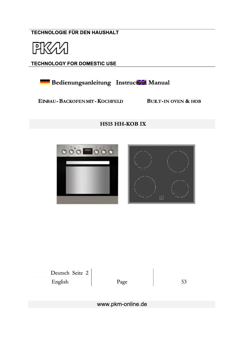 Image de la première page du manuel de l'appareil HS15 HH-KOB IX