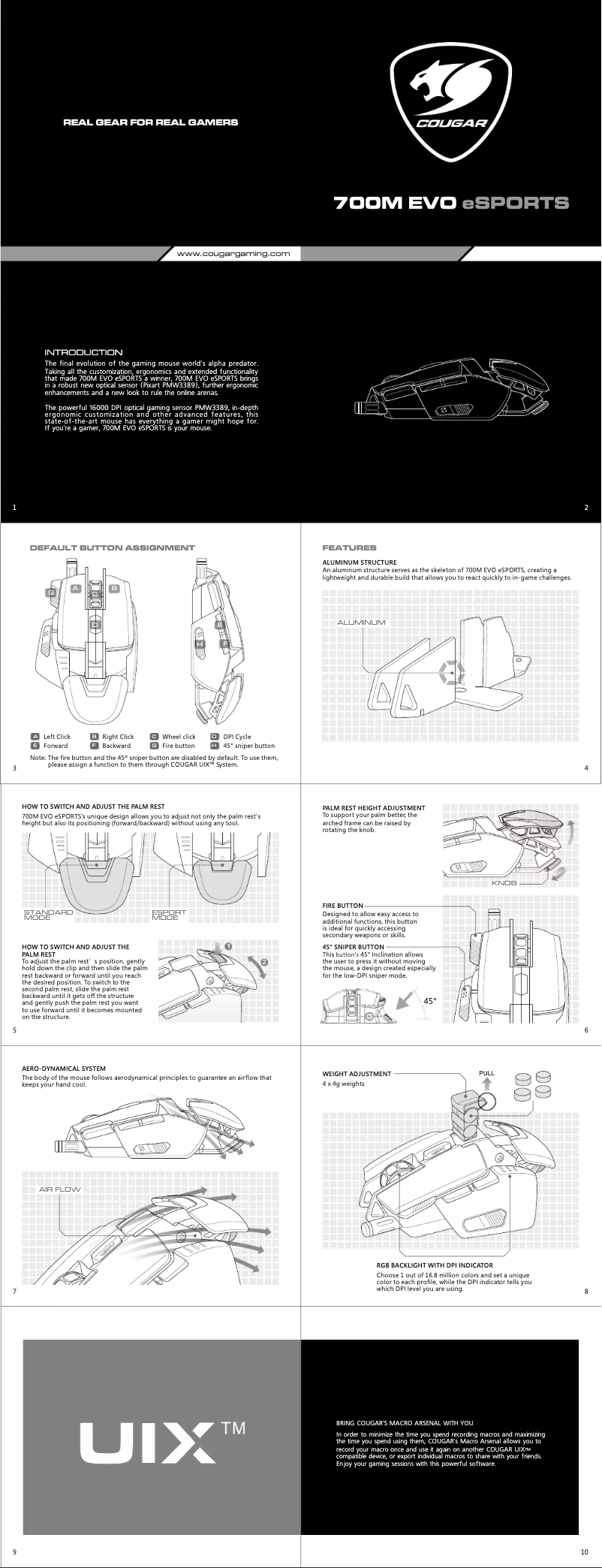 Página 1 del manual Manual de usuario Cougar 700M EVO eSPORTS