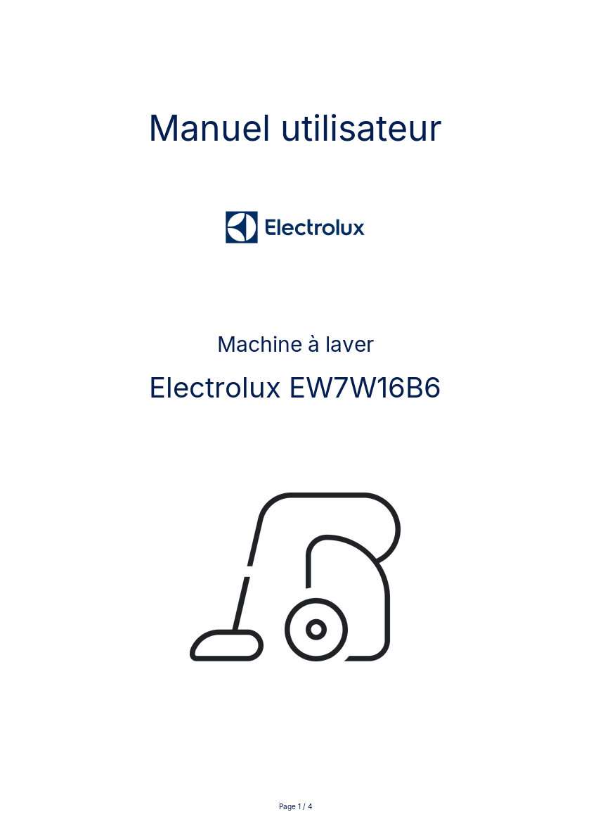 Image de la première page du manuel de l'appareil EW7W16B6