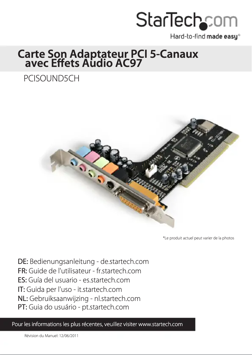 Image de la première page du manuel de l'appareil PCISOUND5CH