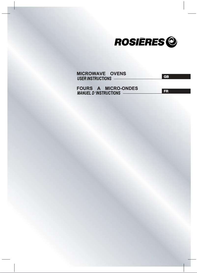 Page n°1 - Manuel utilisateur Rosieres RMG 280 MIN