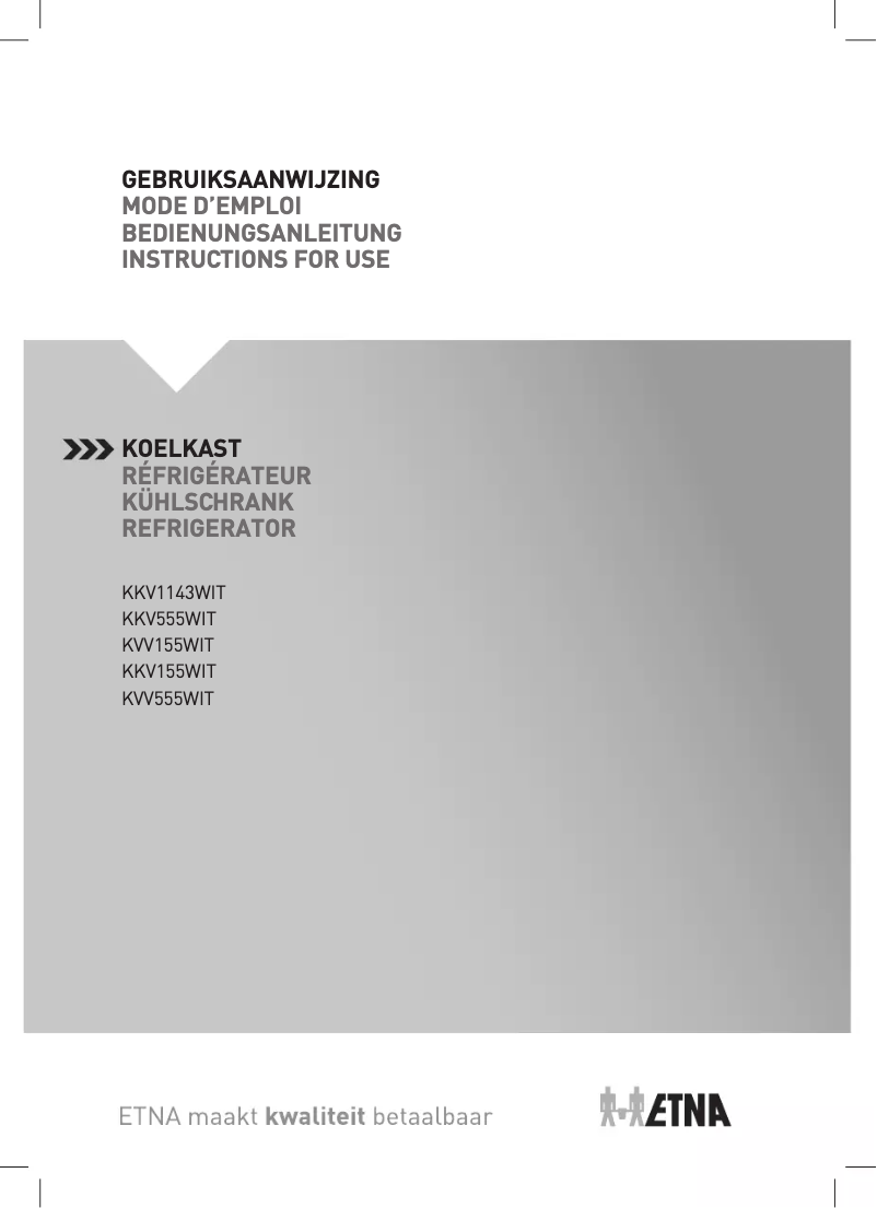 Page 1 de la notice Manuel utilisateur Etna KVV155WIT