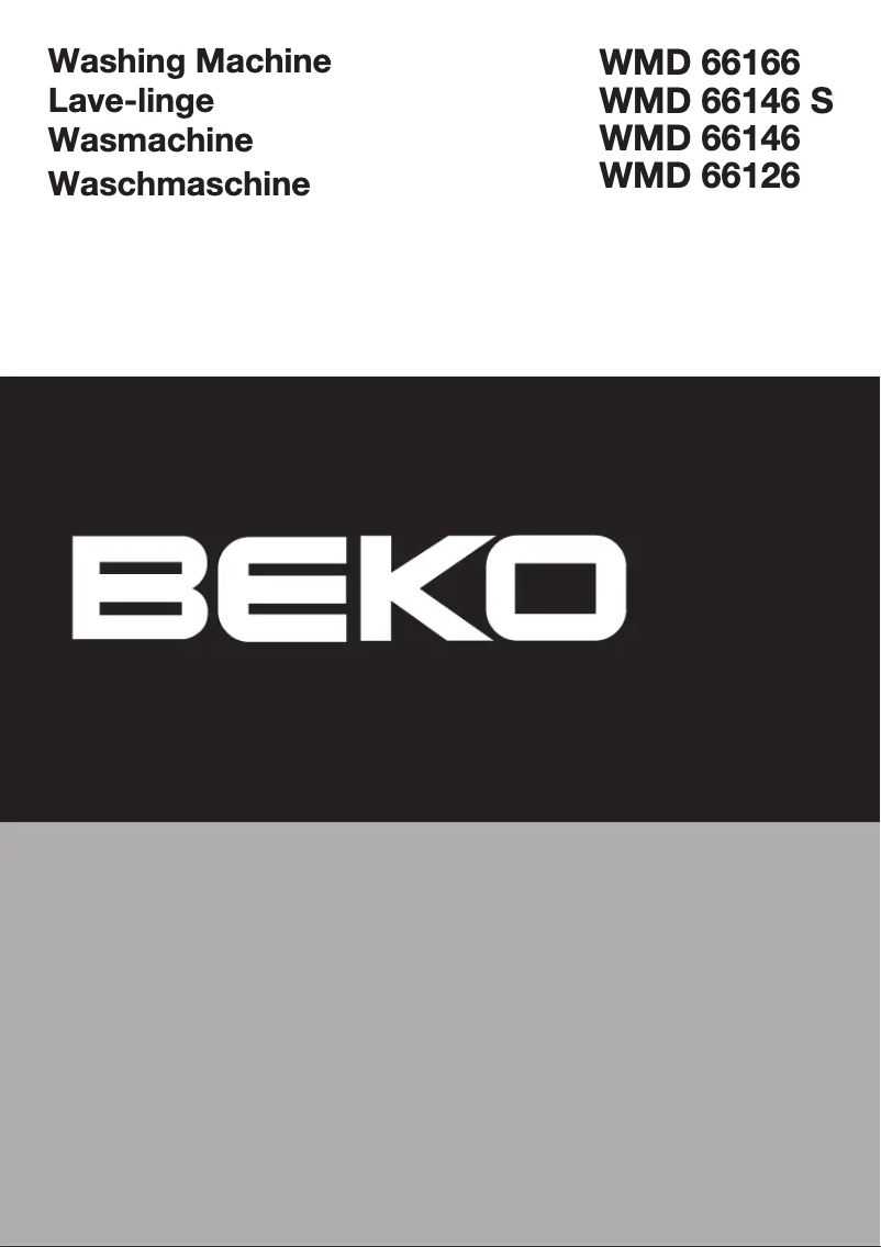 Page 1 de la notice Manuel utilisateur Beko WMD 66126