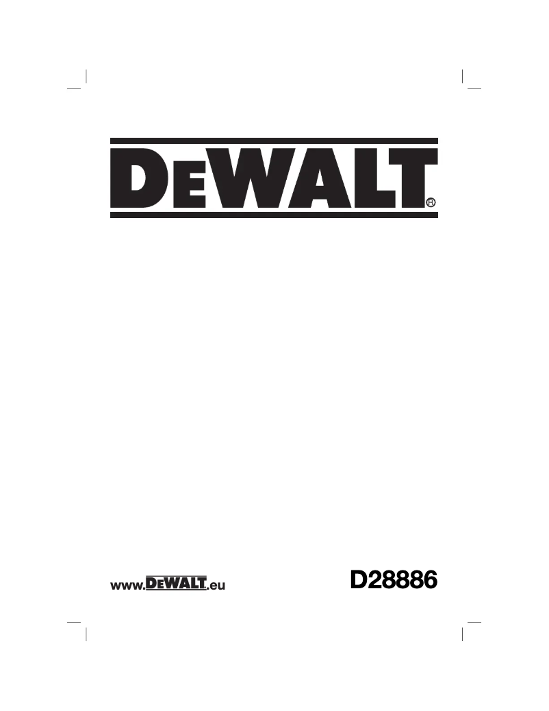 Page 1 de la notice Manuel utilisateur DeWalt D28886