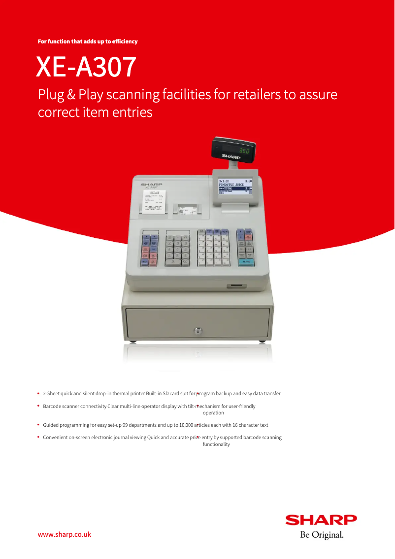 Page n°1 - Fiche technique Sharp XE-A307