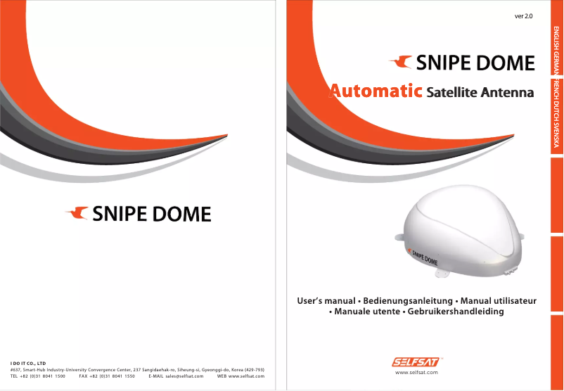 Page 1 de la notice Manuel utilisateur Selfsat Snipe Dome