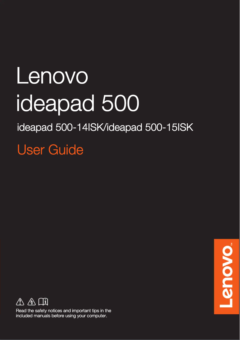 Image de la première page du manuel de l'appareil Ideapad 500-15ISK