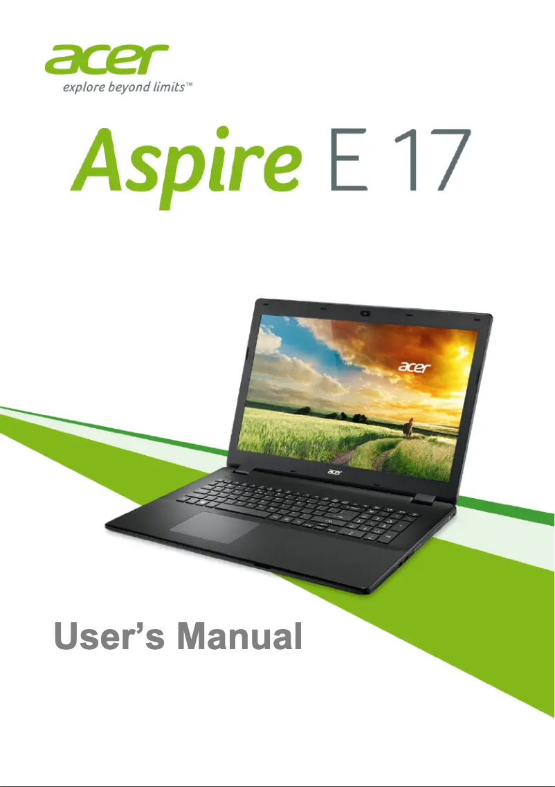 Image de la première page du manuel de l'appareil Aspire E E5-771G