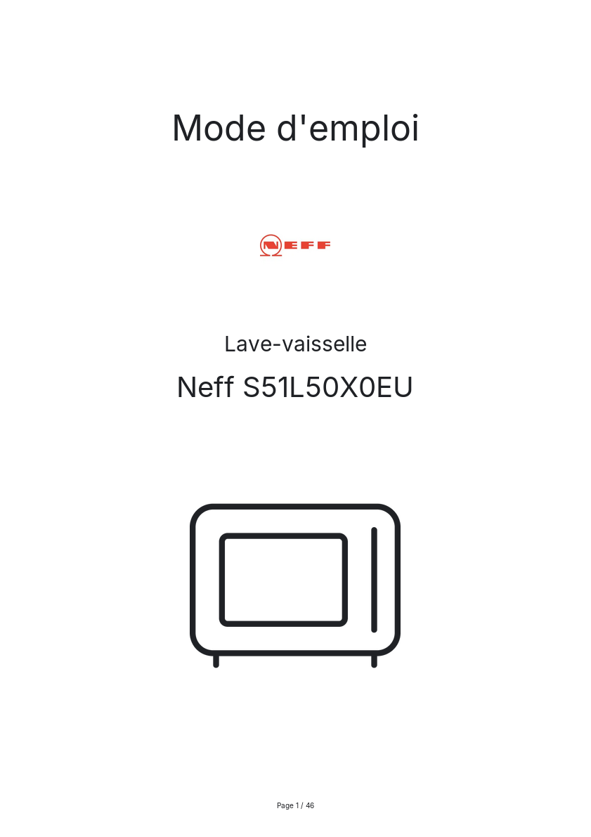 Image de la première page du manuel de l'appareil S51L50X0EU