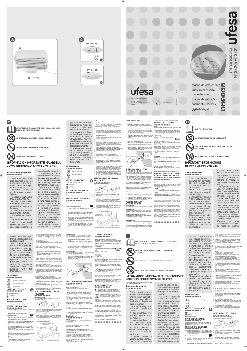 Page 1 de la notice Manuel utilisateur Ufesa MT2321