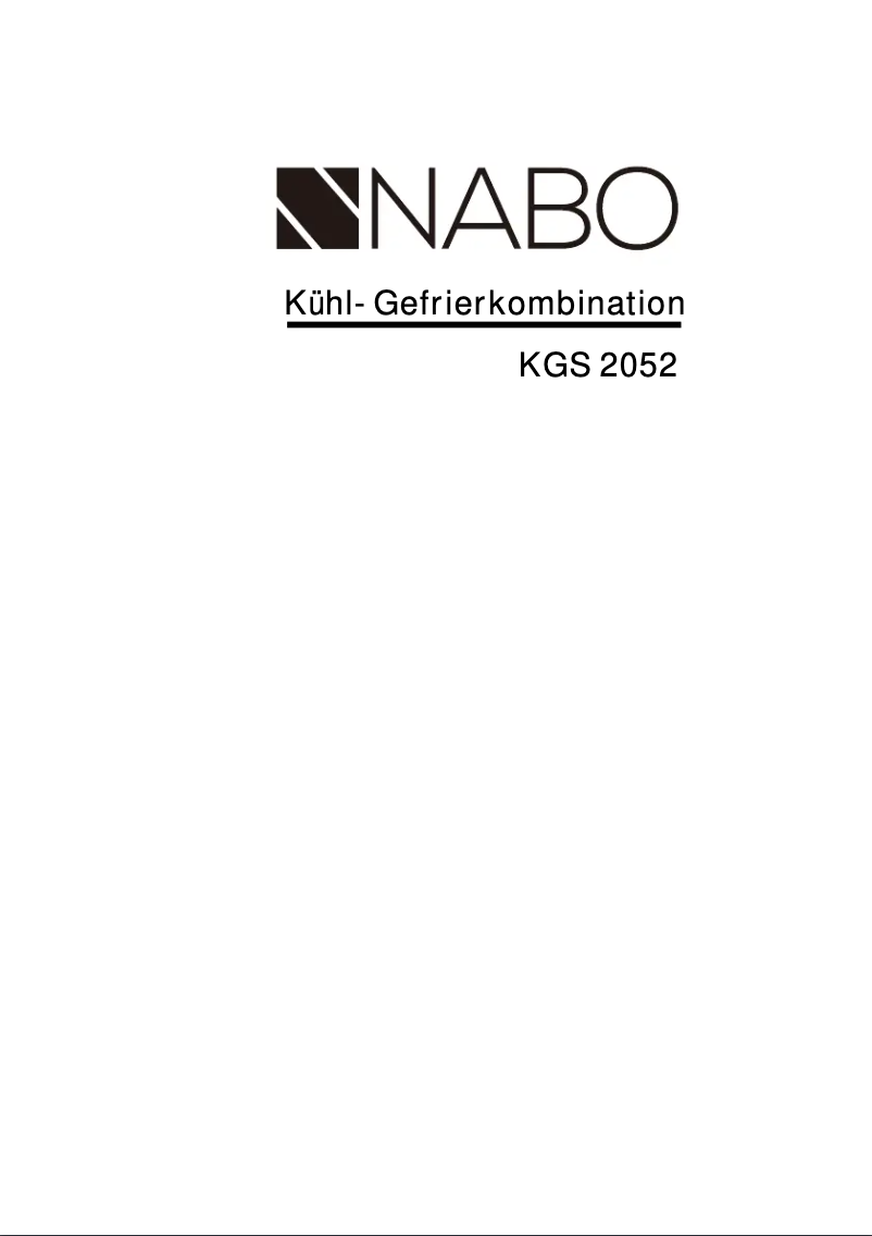 Page n°1 - Manuel utilisateur Nabo KGS 2052