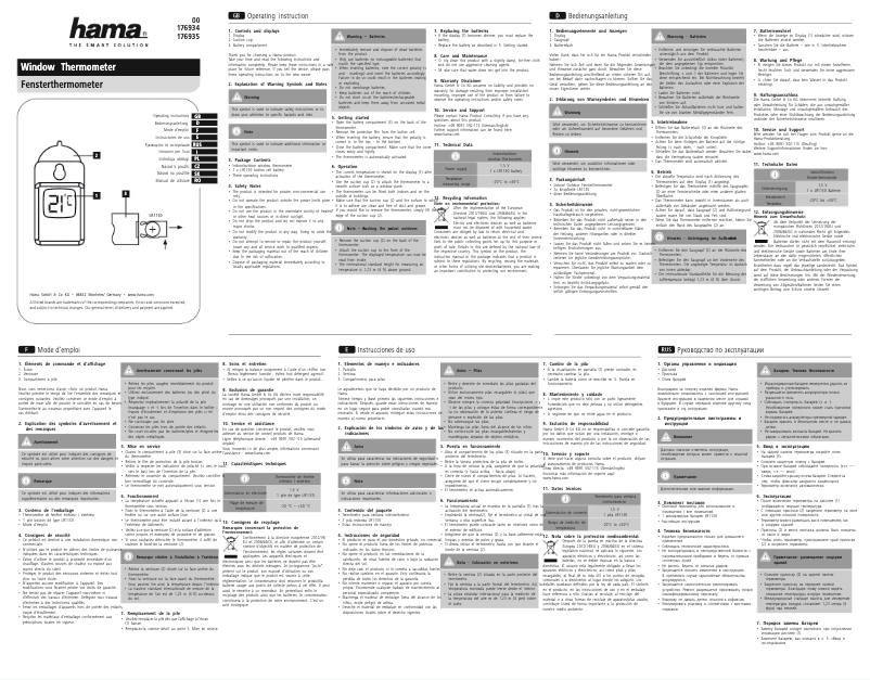 Page 1 de la notice Manuel utilisateur Hama 00176935