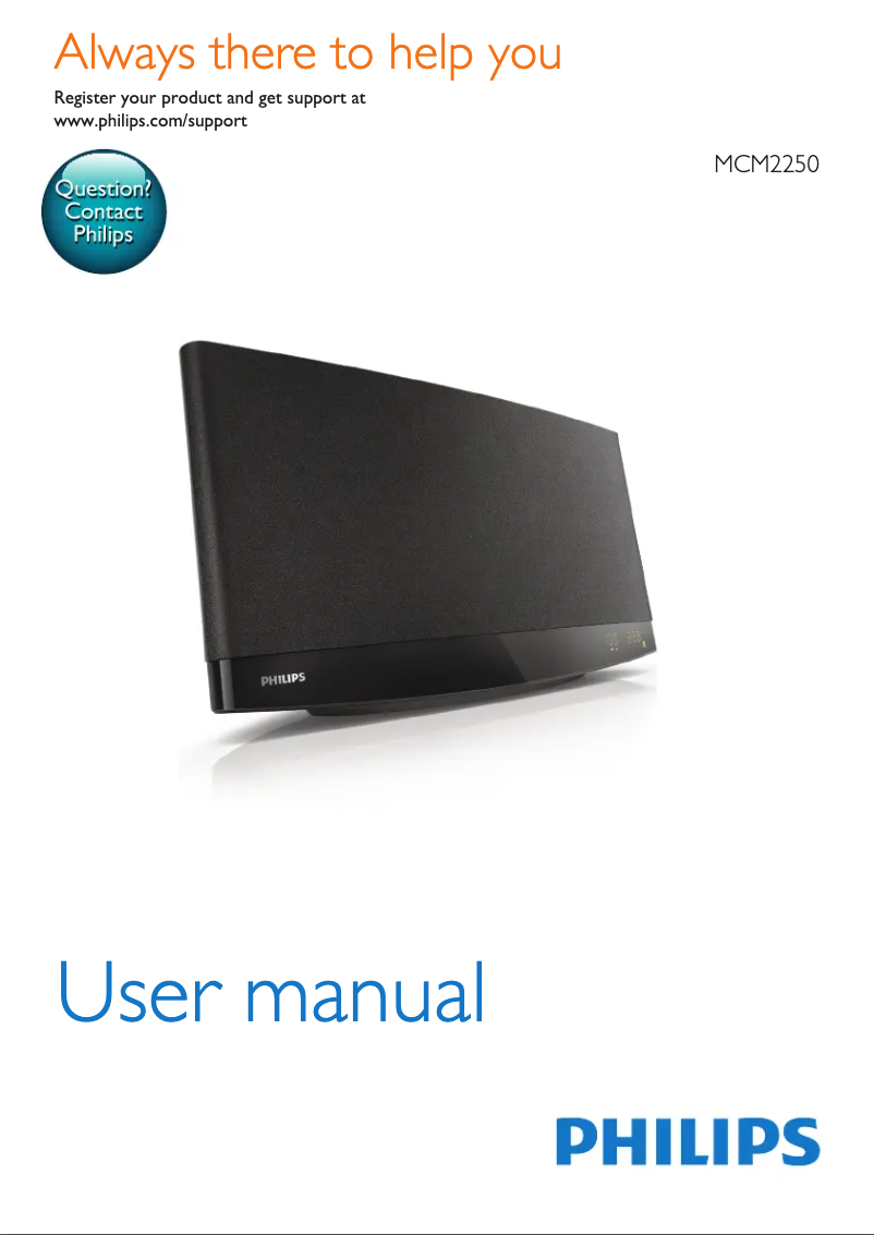 Page n°1 - Manuel utilisateur Philips MCM2250X