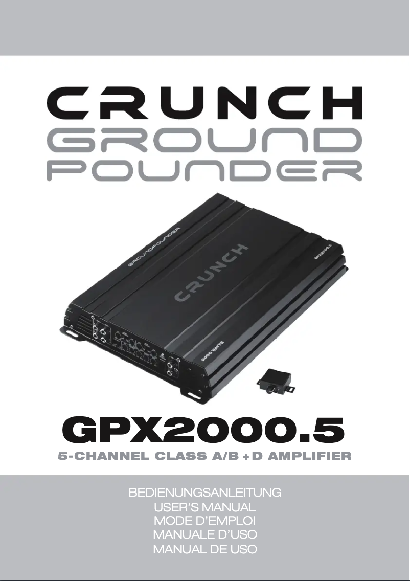 Page n°1 - Manuel utilisateur Crunch GPX2000.5