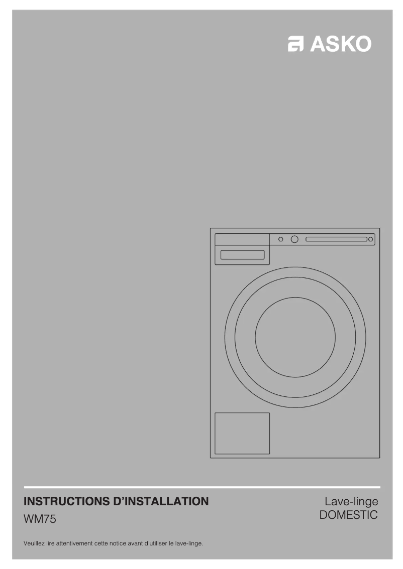 Page n°1 - Guide d'installation Asko W2084W
