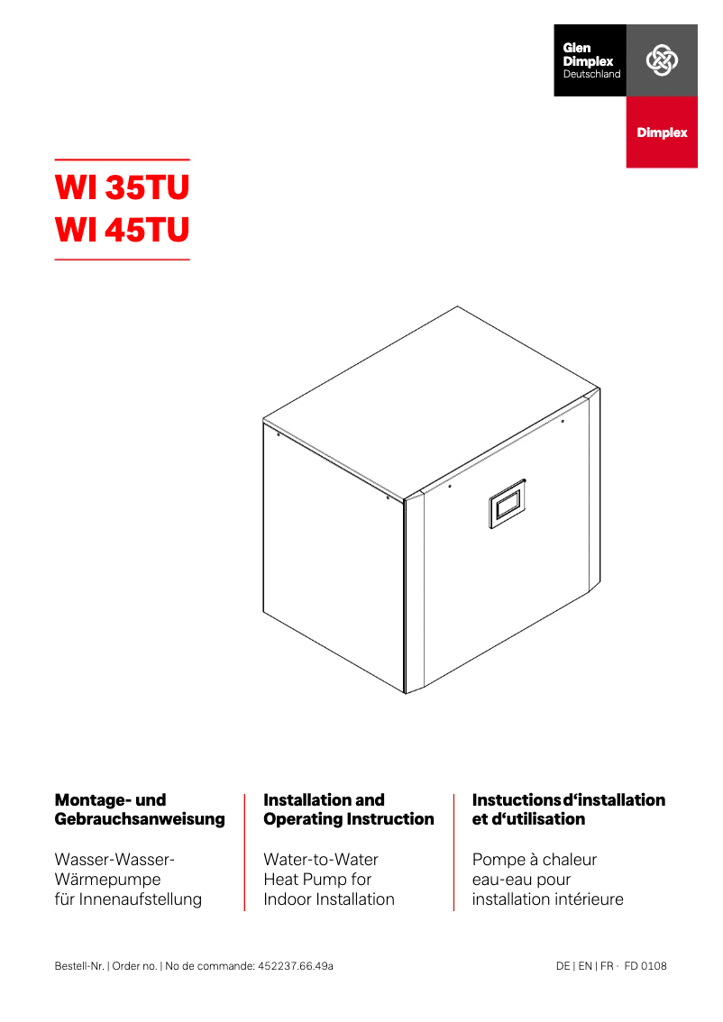 Page 1 de la notice Manuel utilisateur Dimplex WI 35TU