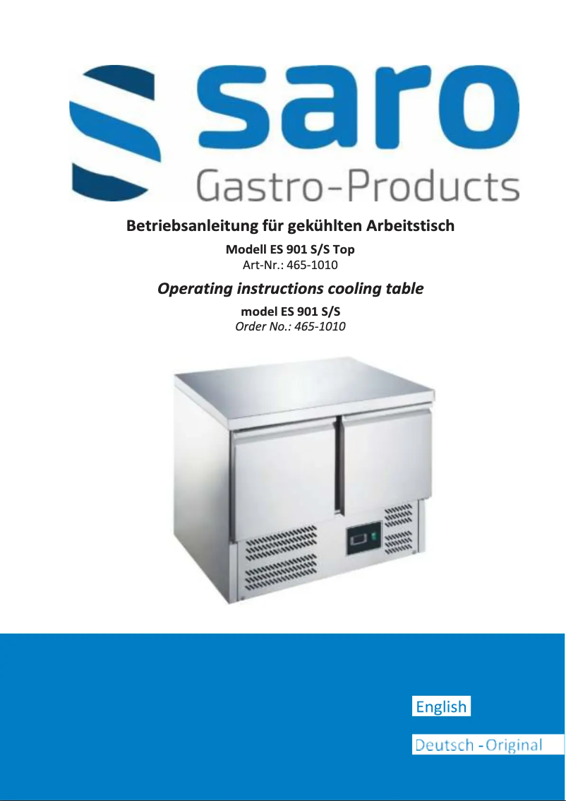 Imagen de la primera página del manual del dispositivo ES 901 S/S Top