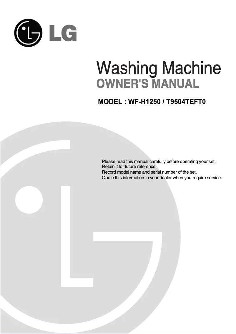 Page 1 de la notice Manuel utilisateur LG T9504TEFT0
