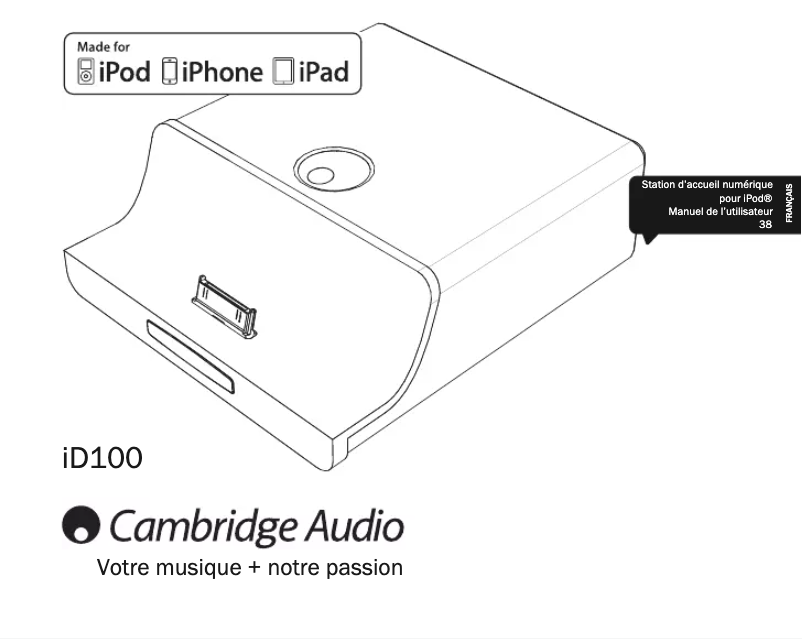 Image de la première page du manuel de l'appareil iD100