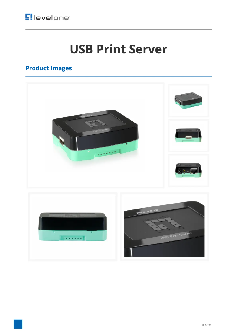 Page 1 de la notice Fiche technique LevelOne FPS-1032