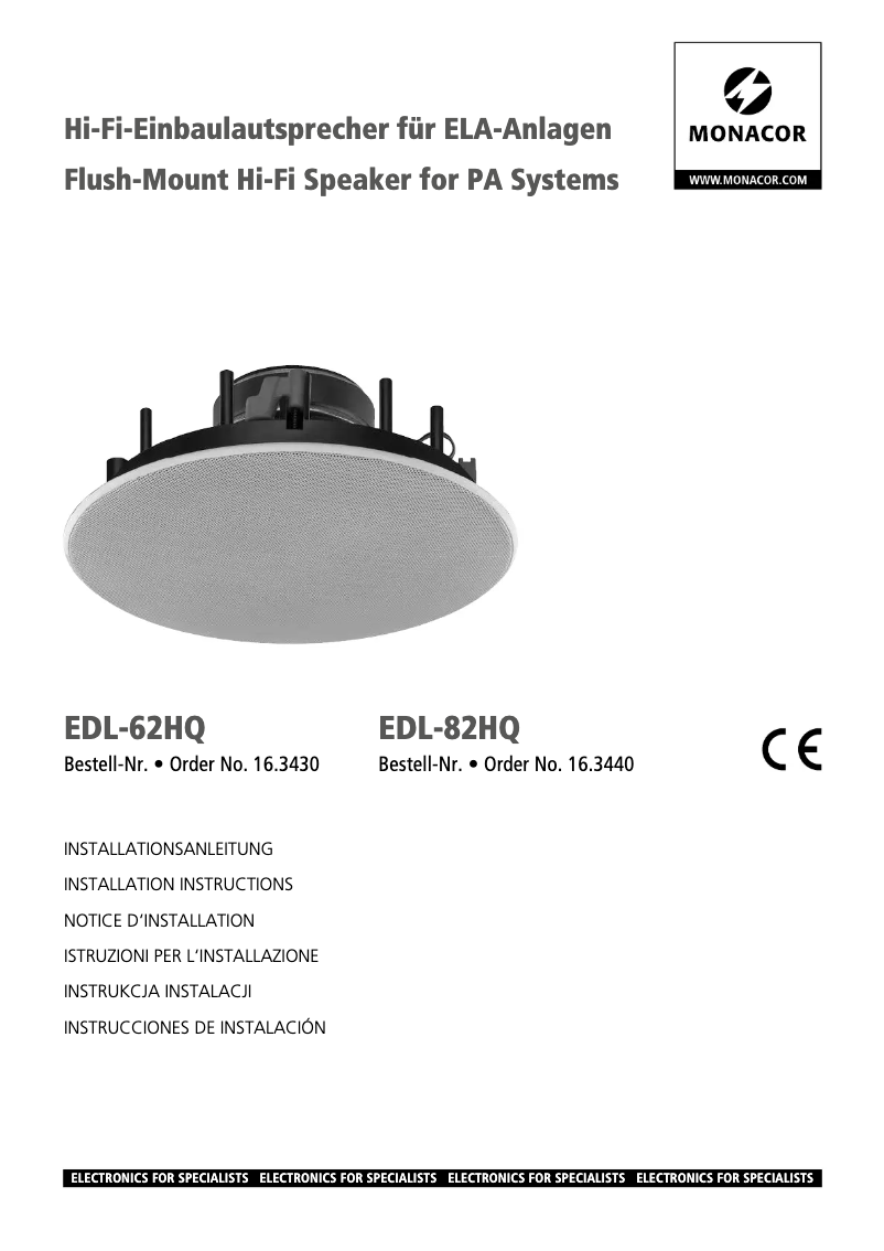 Image de la première page du manuel de l'appareil EDL-82HQ