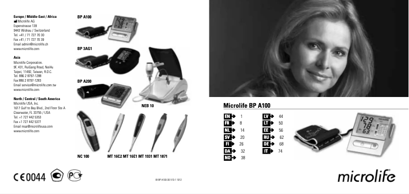 Page 1 de la notice Manuel utilisateur Microlife BP A100