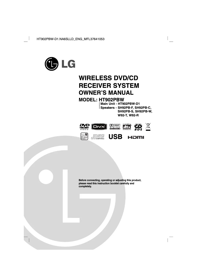 Image de la première page du manuel de l'appareil HT902PBW-D1