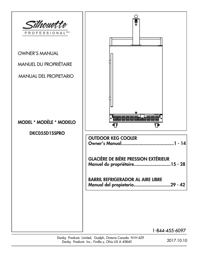 Page n°1 - Manuel utilisateur Danby DKC055D1SSPRO