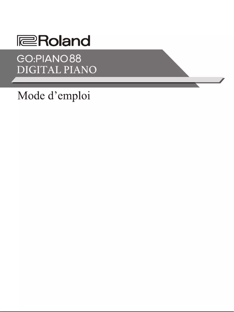 Page n°1 - Manuel utilisateur Roland GO:PIANO88