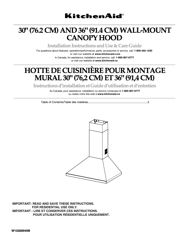 Page n°1 - Manuel utilisateur KitchenAid KWCS100WSS