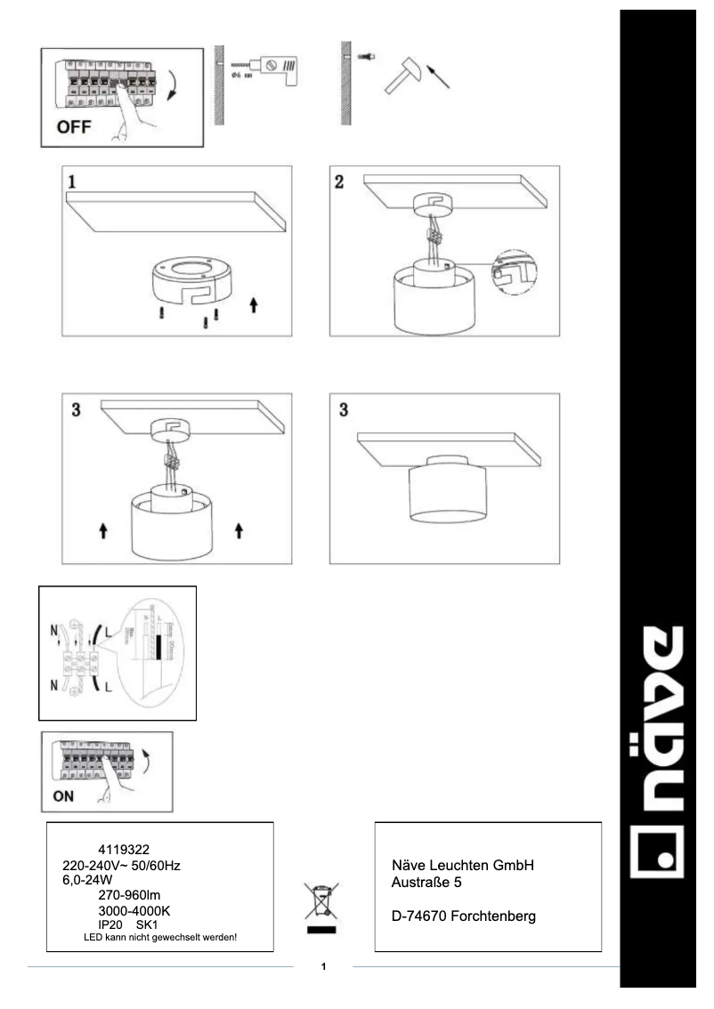 Page n°1 - Manuel utilisateur Näve Trios