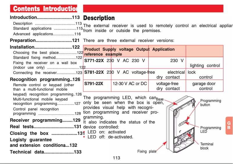 Page n°1 - Manuel utilisateur Hager S791-22X
