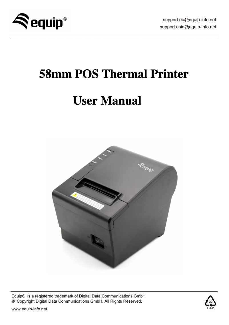 Page 1 de la notice Manuel utilisateur Equip 351001