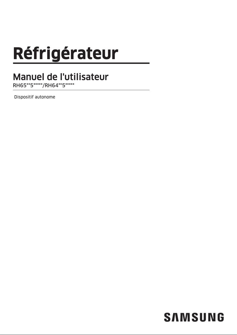 Page 1 de la notice Manuel utilisateur Samsung RH65DG54R3B1
