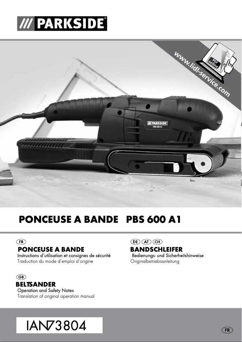 Page 1 de la notice Manuel utilisateur Parkside PBS 600 A1