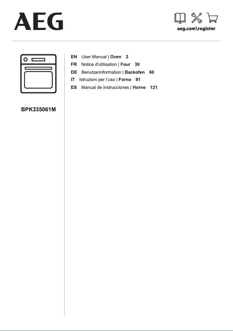 Page 1 de la notice Manuel utilisateur AEG BPK335061M