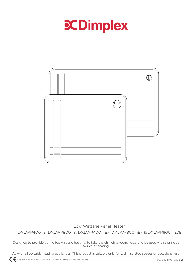 Page 1 de la notice Manuel utilisateur Dimplex DXLWP800Tie7