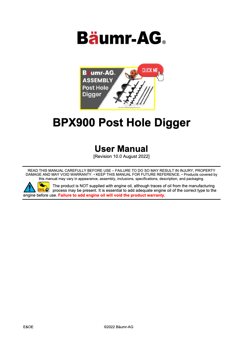 Image de la première page du manuel de l'appareil BPX-900