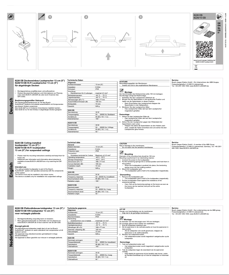 Page 1 de la notice Manuel utilisateur Busch-Jaeger 2CKA008200A0202