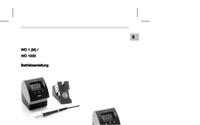 Page 1 de la notice Manuel utilisateur Weller WD 1