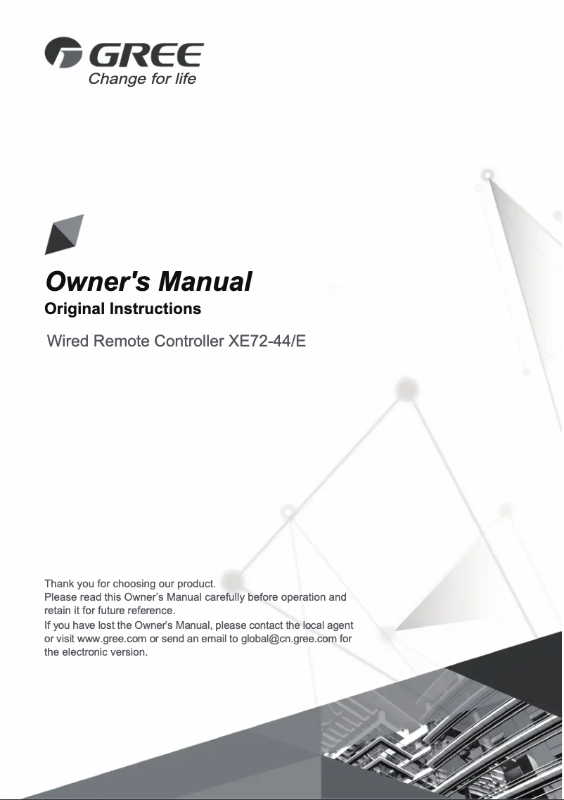 Page 1 de la notice Manuel utilisateur Gree XE72