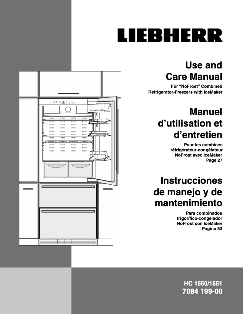 Page 1 de la notice Manuel utilisateur Liebherr HC 1551