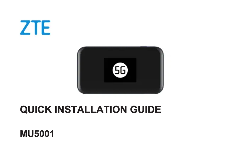 Image de la première page du manuel de l'appareil MU5001