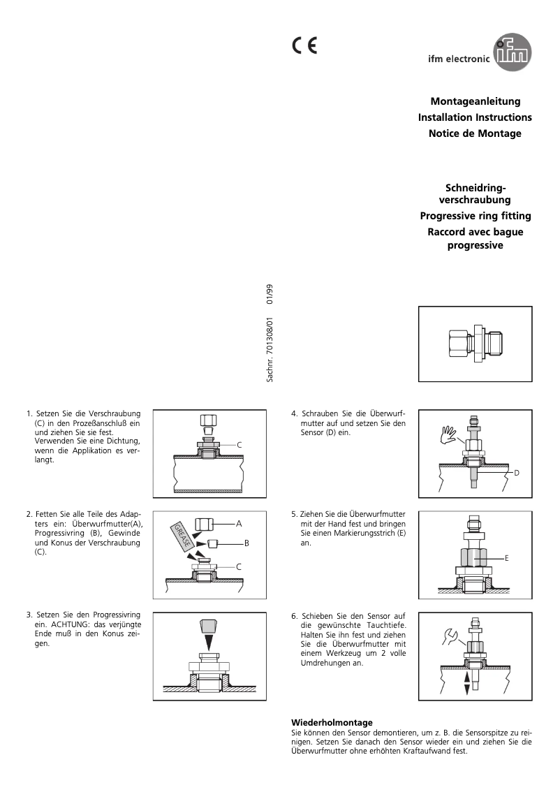 Page 1 de la notice Manuel utilisateur IFM E30048