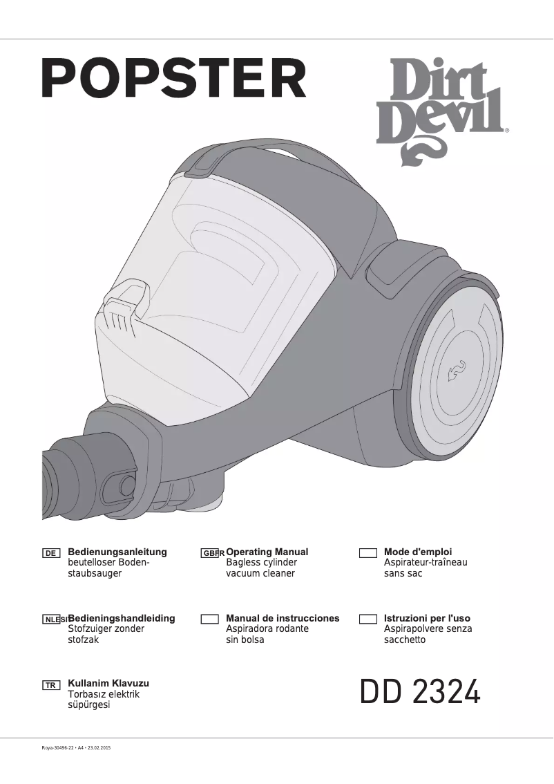 Página 1 del manual Manual de usuario Dirt Devil Popster DD2324