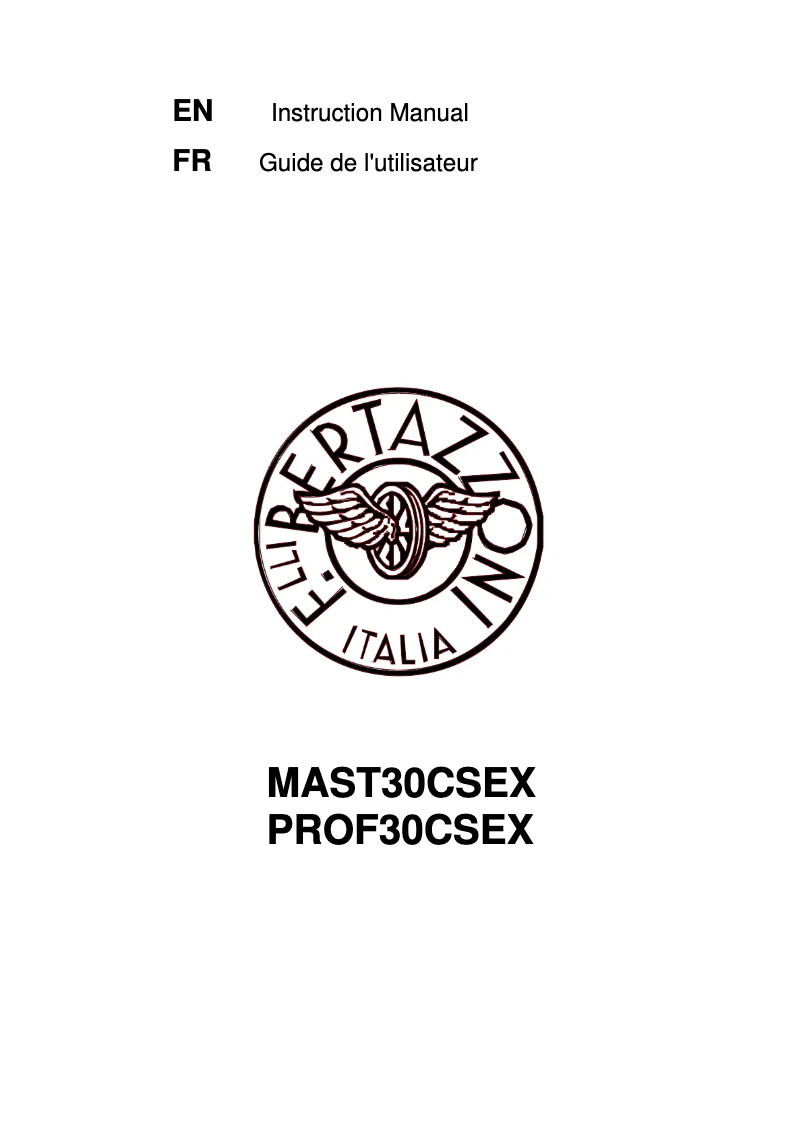 Page 1 de la notice Manuel utilisateur Bertazzoni MAST30CSEX