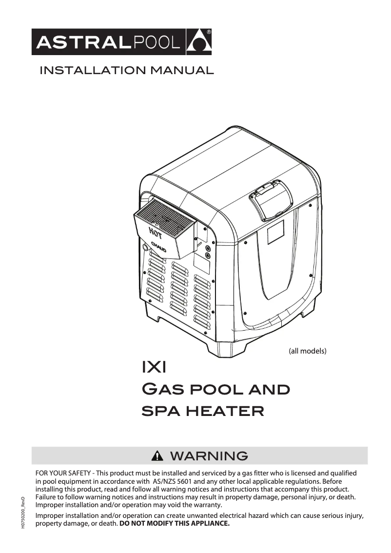 Image de la première page du manuel de l'appareil IXI 200