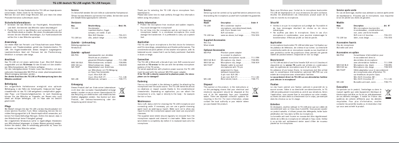 Image de la première page du manuel de l'appareil TG L58
