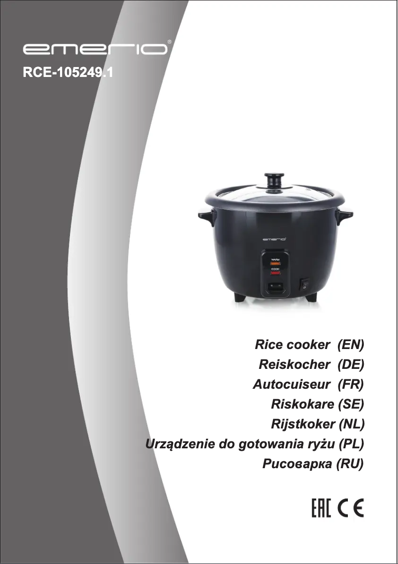 Page n°1 - Manuel utilisateur Emerio RCE-105249.1